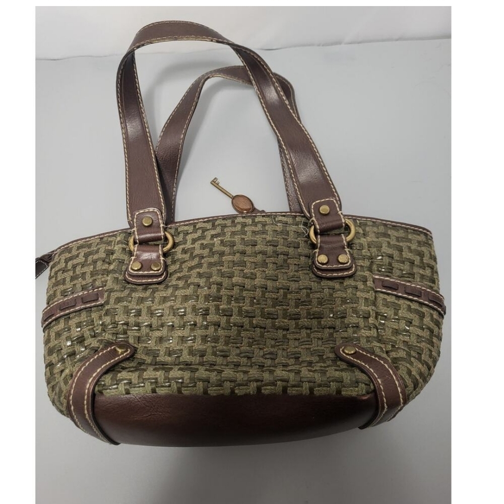 Fossil Brown and Green Woven Women's Bag
